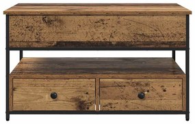 vidaXL Dohányzóasztal fiókkal Öreg fa 85 x 50 x 50 cm Faanyag