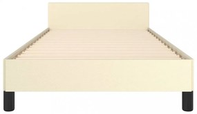 krémszínű ágykeret fejtámlával matrac nélkül 80 x 200 cm