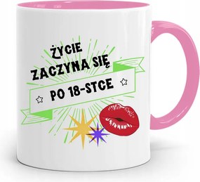 Születésnapra 18 18. 18. Bögre Rózsaszín Ajándék fényképes nyomtatással