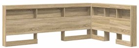 Tároló fejtámla polcokkal tárolóval sonoma tölgy 120 cm Faanyag
