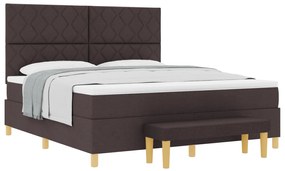 Boxspring ágy matraccal és paddal sötétbarna 180x200 cm szövet