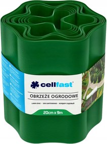 Kerti Gyepszegély Rugalmas Hullåmos 20cm 9m Zöld Cellfast