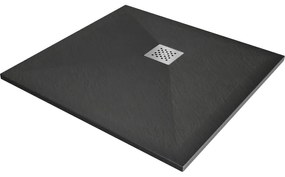 Mexen Stone+ négyzet kompozit zuhanytálca 70 x 70 cm, Antracitszürke - 44717070