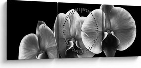 Egy orchidea virág képe (órával) (90x30 cm)