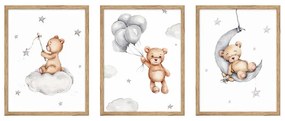 Gyerek kép szett 3 db-os 30x40 cm Teddy Bear