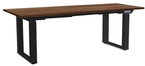 OfficeTech Strong állítható magasságú asztal 200 x 80 cm, fekete alap, silverjack tölgy