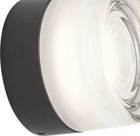 Design fali lámpa fekete opál üveggel IP44 - Michele