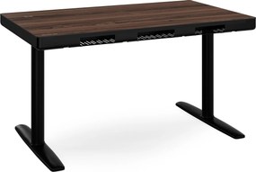 Elektromos ülő-álló íróasztal fiókkal és Qi vezeték nélküli töltővel fekete/dió, 1200 mm: ELLIS