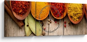 Kép - Fűszerek a fán (órával) (90x30 cm)