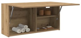 kézműves tölgy szerelt fa fali fürdőszobaszekrény 80x25x40 cm
