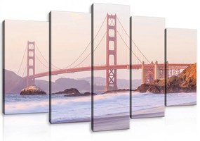 Vászonkép 5 darabos Golden Gate híd, San Francisco 100x60 cm méretben