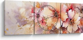 Kép - Virágok (órával) (90x30 cm)