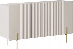 Malmi komód 150 cm háromajtós - kasmír / crema bianca / arany lábak