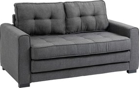 HOMCOM Kihúzható Kanapé 2 Fős Szövet Kanapé Ágy Funkcióval Szürke Gumifából 147,5 x 75 x 85 cm | Aosom