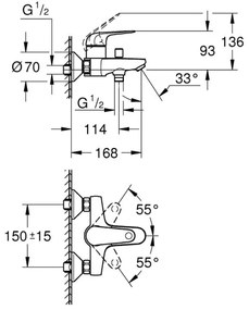 GROHE 24335001 - Kádcsaptelep DN 15, fényes króm