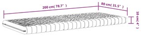 2 db fehér 7 zónás 20 ILD keménységű habmatrac 80 x 200 cm