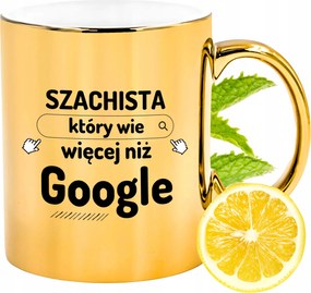 Prémium Arany Csillogó Bögre Sakkozónak Ajándék Nyomtatott Fotóval