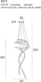 Függeszték Arany RITZ MAXLIGHT P0427D
