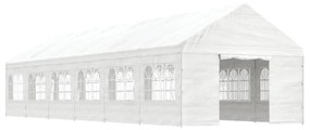 fehér polietilén pavilon tetővel 13,38 x 4,08 x 3,22 m