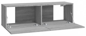 4 db szürke sonoma színű fali TV-szekrény 100 x 30 x 30 cm