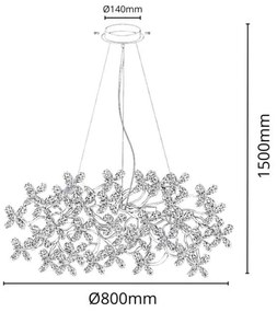 Kristály csillár zsinóron 16xG9/40W/230V színes