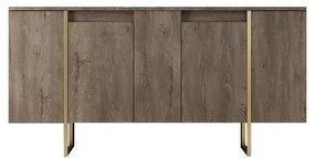 Konzolasztal Luxe - Walnut, Gold