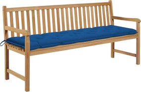 vidaXL tömör tíkfa kerti pad kék párnával 175 cm