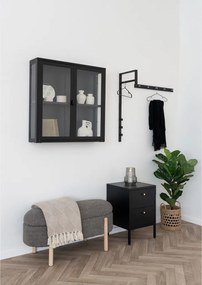 Fém ruhatartó, fekete, 30 x 3 x 82 cm