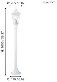 Eglo Laterna 5 22995 kültéri állólámpa, 1x60W E27