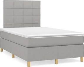 vidaXL világosszürke szövet rugós ágy matraccal 120 x 200 cm