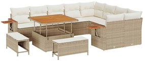 Kerti Kanapé Szett 12 pcs bézs és krémszínű 100 x 100 x 71 cm