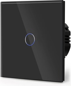 Kapcsoló Villanykapcsoló Dobozzal Egyérintéses Üveg Fekete