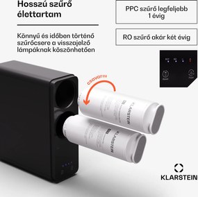 Klarstein PureLine 600, szűrőrendszer, fordított ozmózis, 600 GPD / 2270 L/d