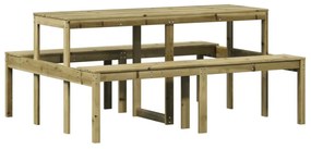 impregnált fenyőfa piknik asztal 160 x 134 x 75 cm