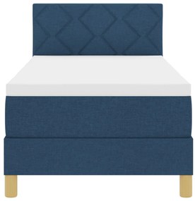 Box Spring Ágy matraccal és LED világítással Kék 80x200 cm Szövet