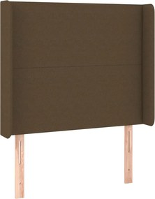 vidaXL sötétbarna szövet fejtámla szárnyakkal 93x16x118/128 cm