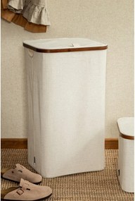 Krémszínű textil szennyeskosár Bamboo/Linen – Bigso