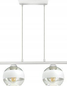 Mennyezeti Függő Lámpa Csillár Fehér Üveg Gömbök Fehér Belt BZR2 Led E27