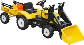 HOMCOM Pedáltraktor Traillerral és Állítható Munkagép Gyerekeknek 3 Éves Kortól Sárga | Aosom