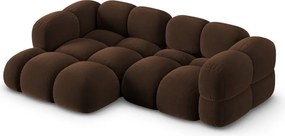 Sötétbarna bársony sarokkanapé (bal oldali-heverő résszel) Loretto – Cosmopolitan Design