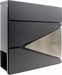 Postaláda Újságtartóval Post Antracit