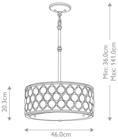 Feiss FE-LUCIA-B - Csillár rúdon LUCIA 3xE27/60W/230V