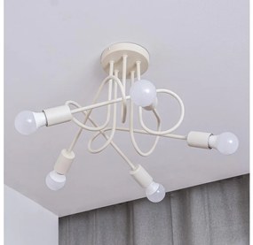 Felületre szerelhető csillár OXFORD 5xE27/15W/230V krémszínű