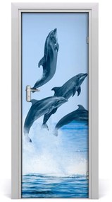 Ajtóposzter öntapadós ugró delfinek 85x205 cm