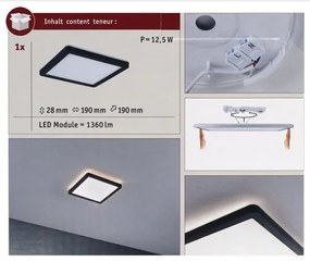 Paulmann 71000 - LED/11,2W Mennyezeti panel ATRIA 230V 3000K fekete
