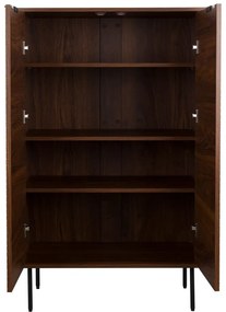 Barna szekrény diófa dekorral 80x130x40 cm Stripes – White Label