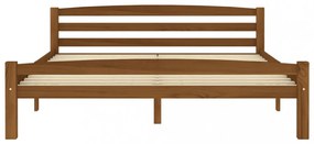 mézbarna tömör fenyőfa ágykeret 160 x 200 cm