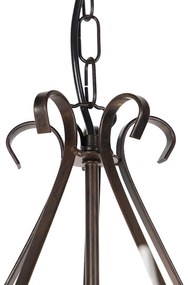 Csillár barna, krémszínű harmonika árnyékolóval, 5-lámpás - Giuseppe