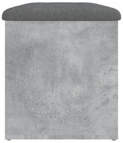 betonszürke szerelt fa tárolópad 82 x 42 x 45 cm