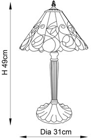 Endon 64195 - JAMELIA Tiffany asztali lámpa, 1xE27/60W/230V, Ø 31 cm